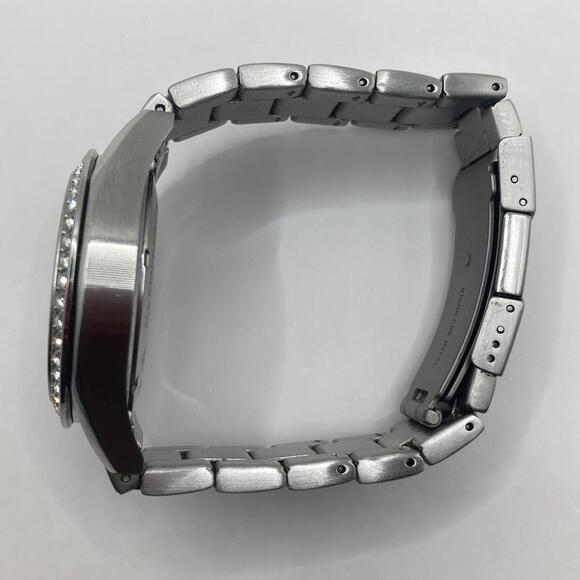 Women’s Fossil Riley ES3202 Crystal Bezel Steel Silver Tone 38mm Watch Working